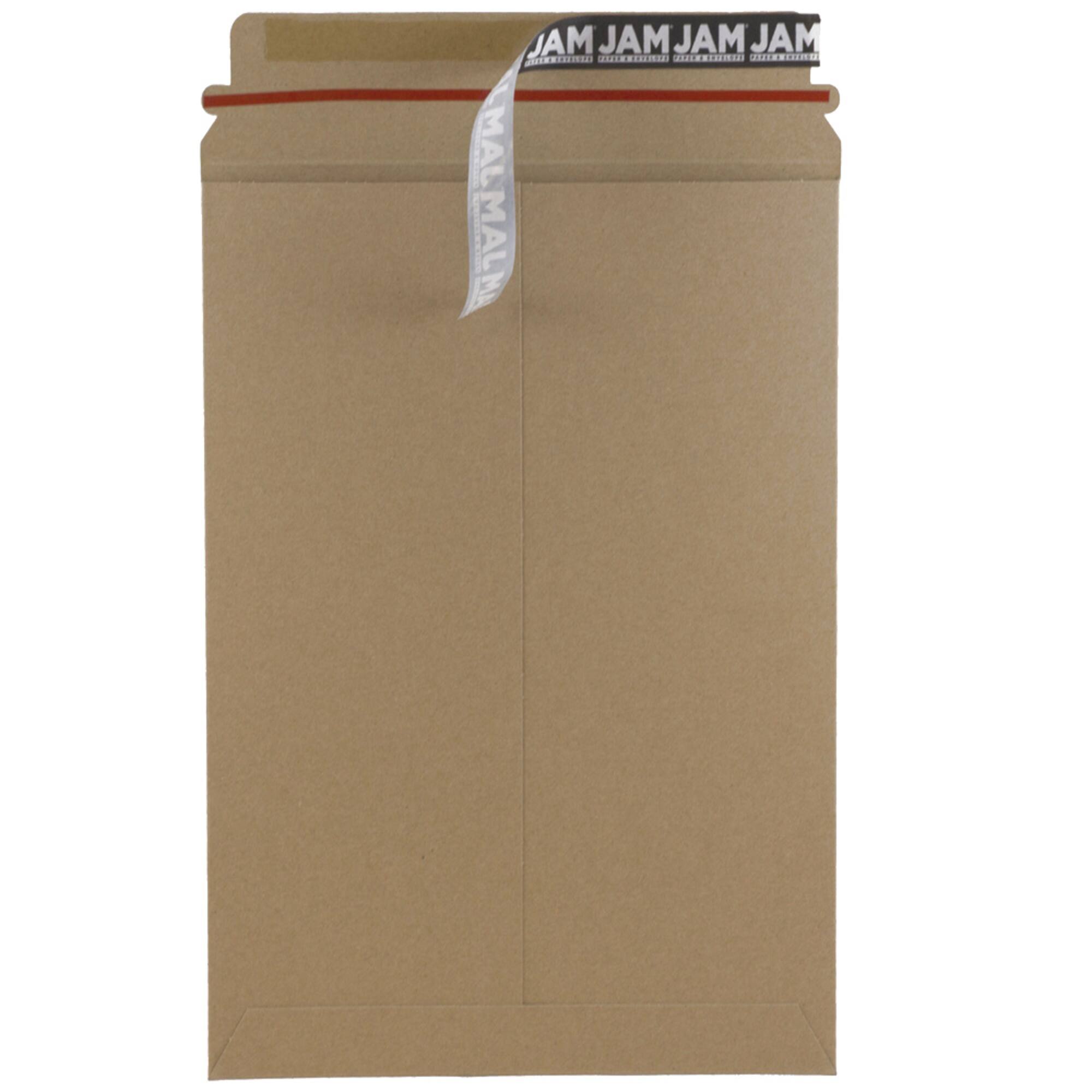 JAM Paper 6" x 8" Brown Kraft Flat Photo Mailer Peel & Seal Closure Envelopes, 6ct.